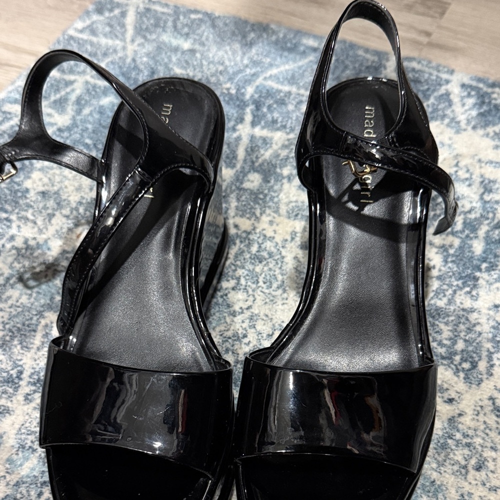 Madden Girl Glossy Black Women's Sandals